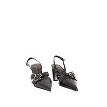Load image into Gallery viewer, MULTI BUCKLE SLINGBACK | BLACK/SILVER