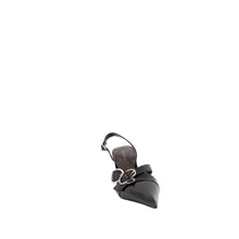 Load image into Gallery viewer, MULTI BUCKLE SLINGBACK | BLACK/SILVER