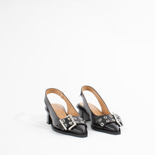 Load image into Gallery viewer, FEMININE BUCKLE SLINGBACK PUMP | BLACK
