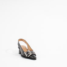 Load image into Gallery viewer, FEMININE BUCKLE SLINGBACK PUMP | BLACK
