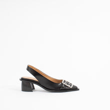 Load image into Gallery viewer, FEMININE BUCKLE SLINGBACK PUMP | BLACK
