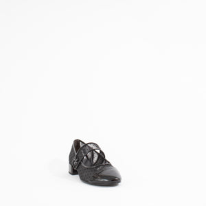 CAP TOE MARY JANE HEEL | BLACK