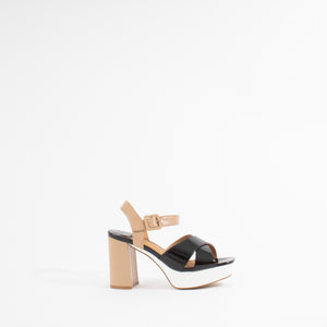 AMMA | BLK/WHITE/BEIGE PATENT