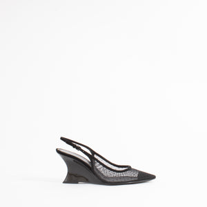 DOUBLE T BUCKLE WEDGE | BLACK