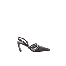 Load image into Gallery viewer, MULTI BUCKLE SLINGBACK | BLACK/SILVER
