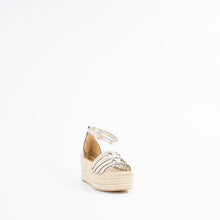 Load image into Gallery viewer, INES CAGE WEDGE ESPADRILLE | SPARK GOLD
