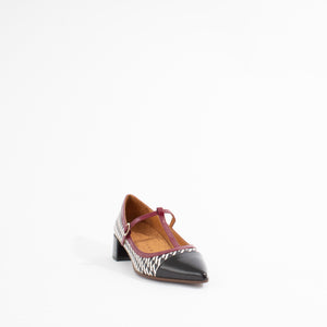 JENU45 | BLACK/WHITE/BURGUNDY