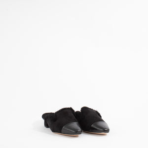 CECILE MULE FUR | BLACK