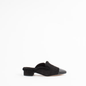 CECILE MULE FUR | BLACK