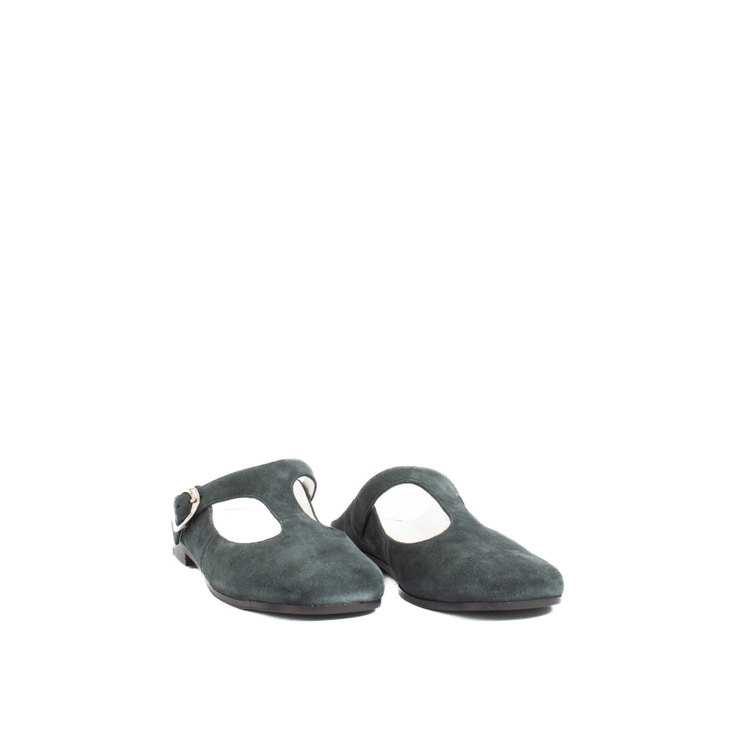 VIOLET T STRAP MULE | WARM TEAL
