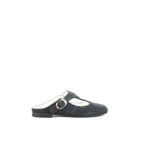VIOLET T STRAP MULE | WARM TEAL